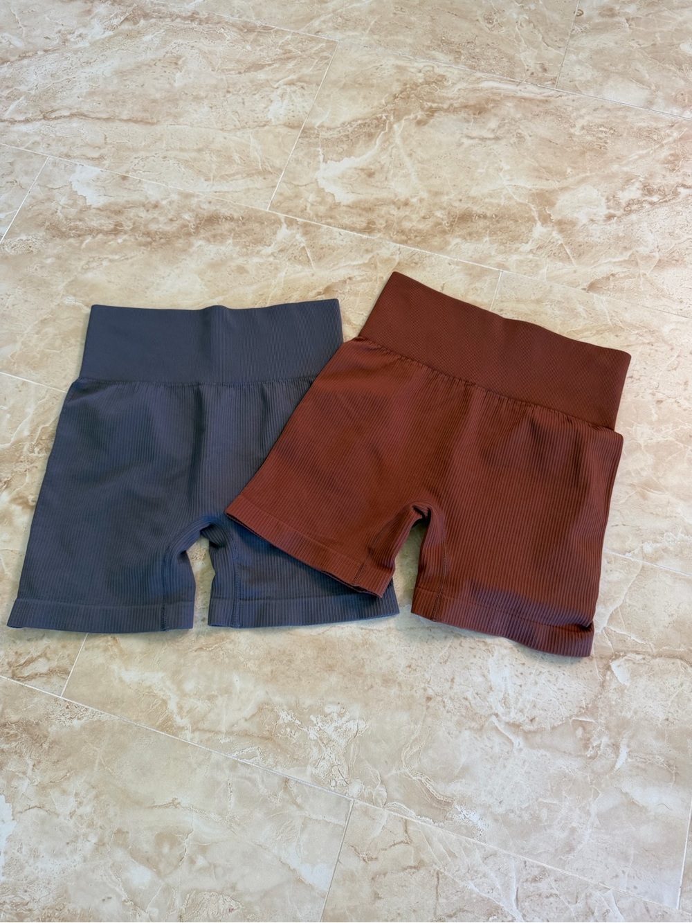 OQQ ribbed bikes shorts two pairs activewear athleisure gym workout